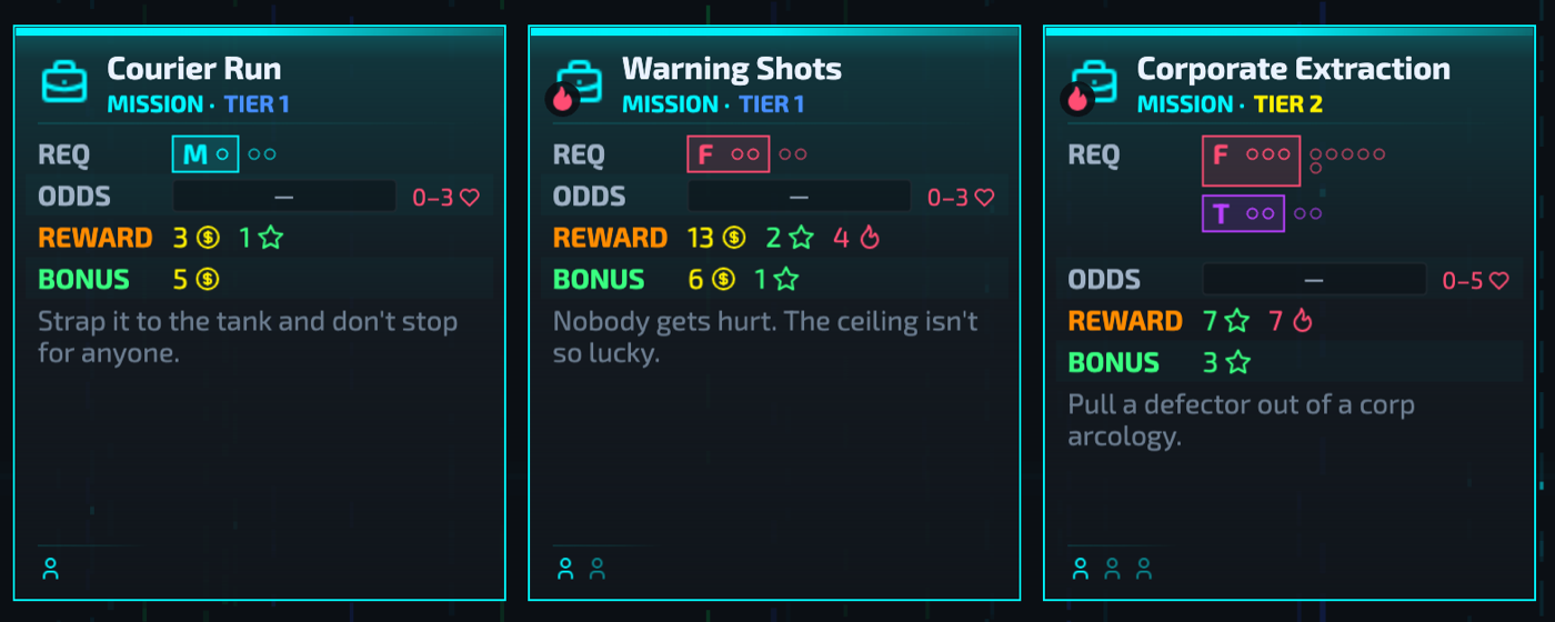 Courier Run and Warning Shots with their new BONUS lines, and Corporate Extraction