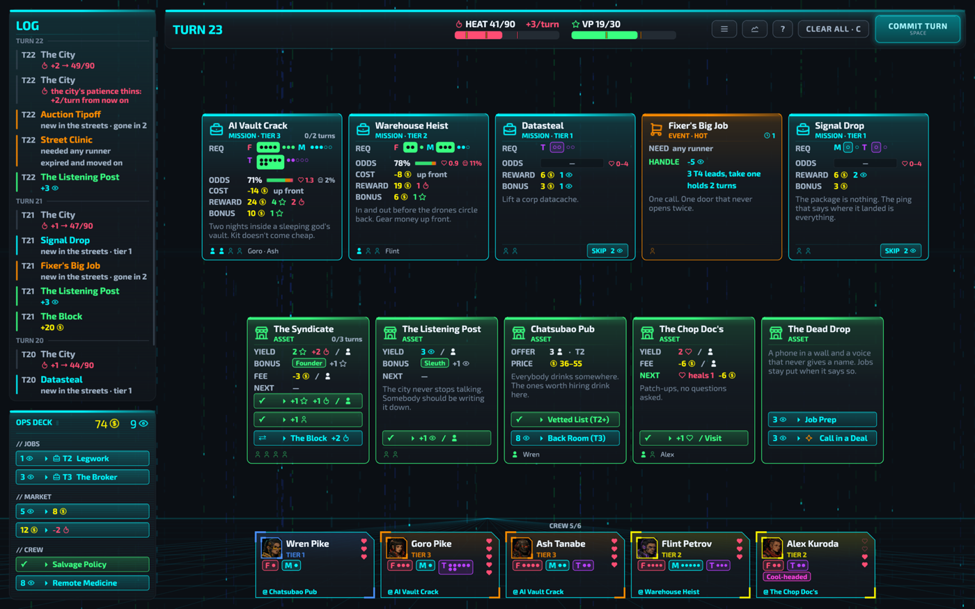 The deployment board on turn 23